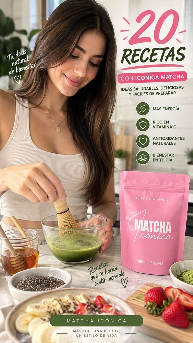 Portada del recetario Icónica: 20 recetas con matcha